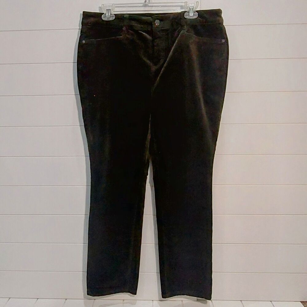 Talbots Women's 14P Simply Flattering Corduroy 5-Pocket Pants Black Straight